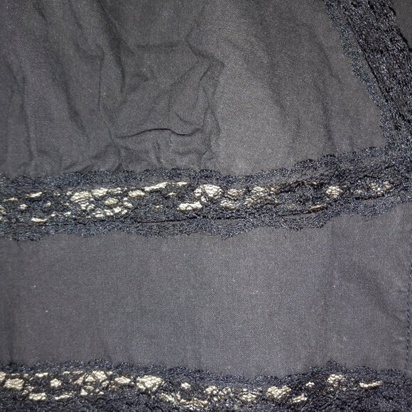 Black LIPSY Tank with Lace/Mesh/Buttons and Pleats Women's L - Picture 2 of 9